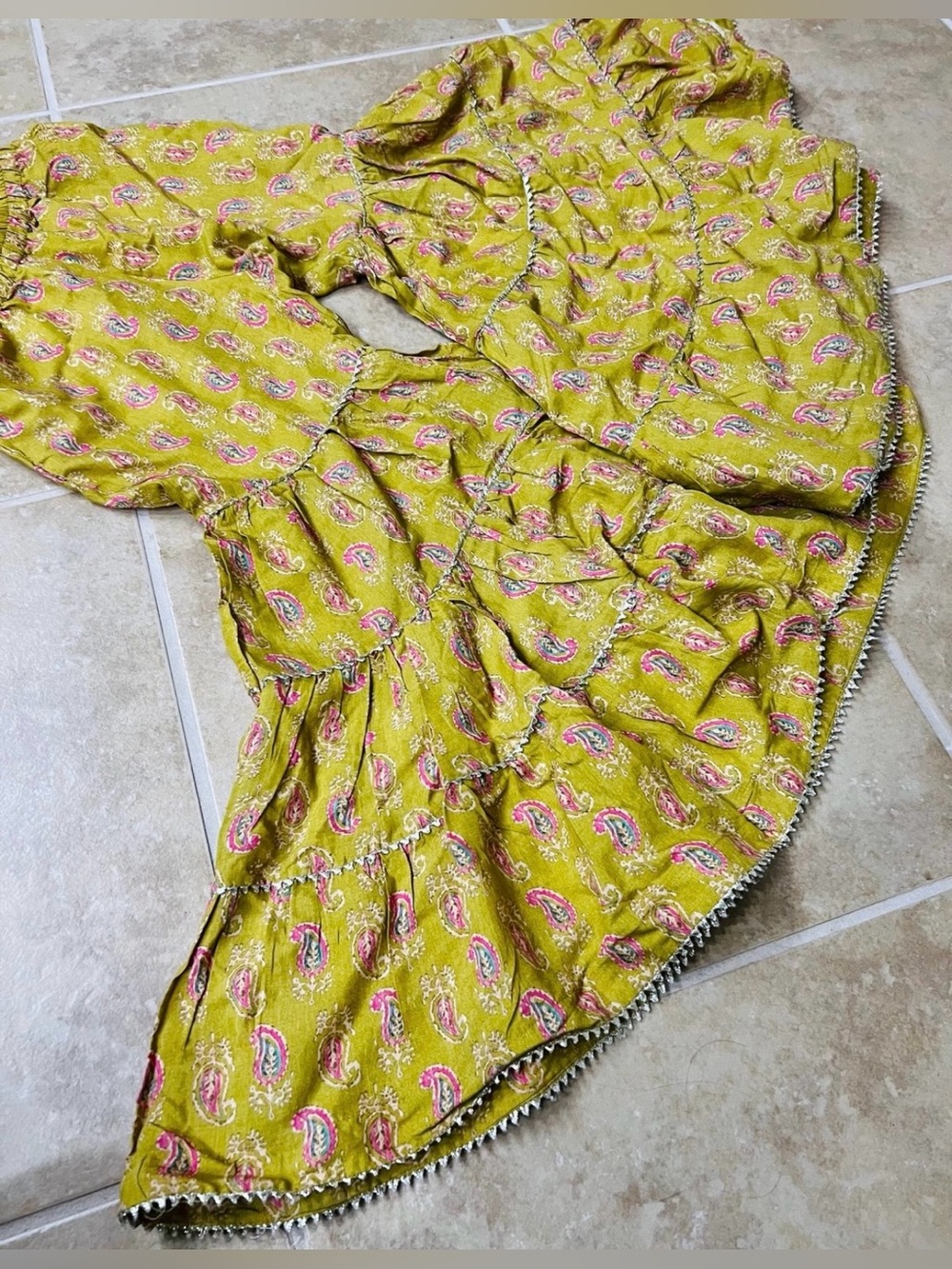Girls Mustard Embroidered girls dress brand Ethnc size 9/10 - Picture 7 of 7